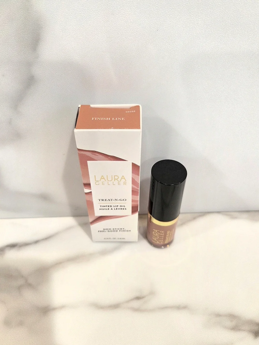LAURA GELLER Treat-n-Go Tinted Lip Oil In Finish Line (Dusty Pink) 3.8ml - NIB